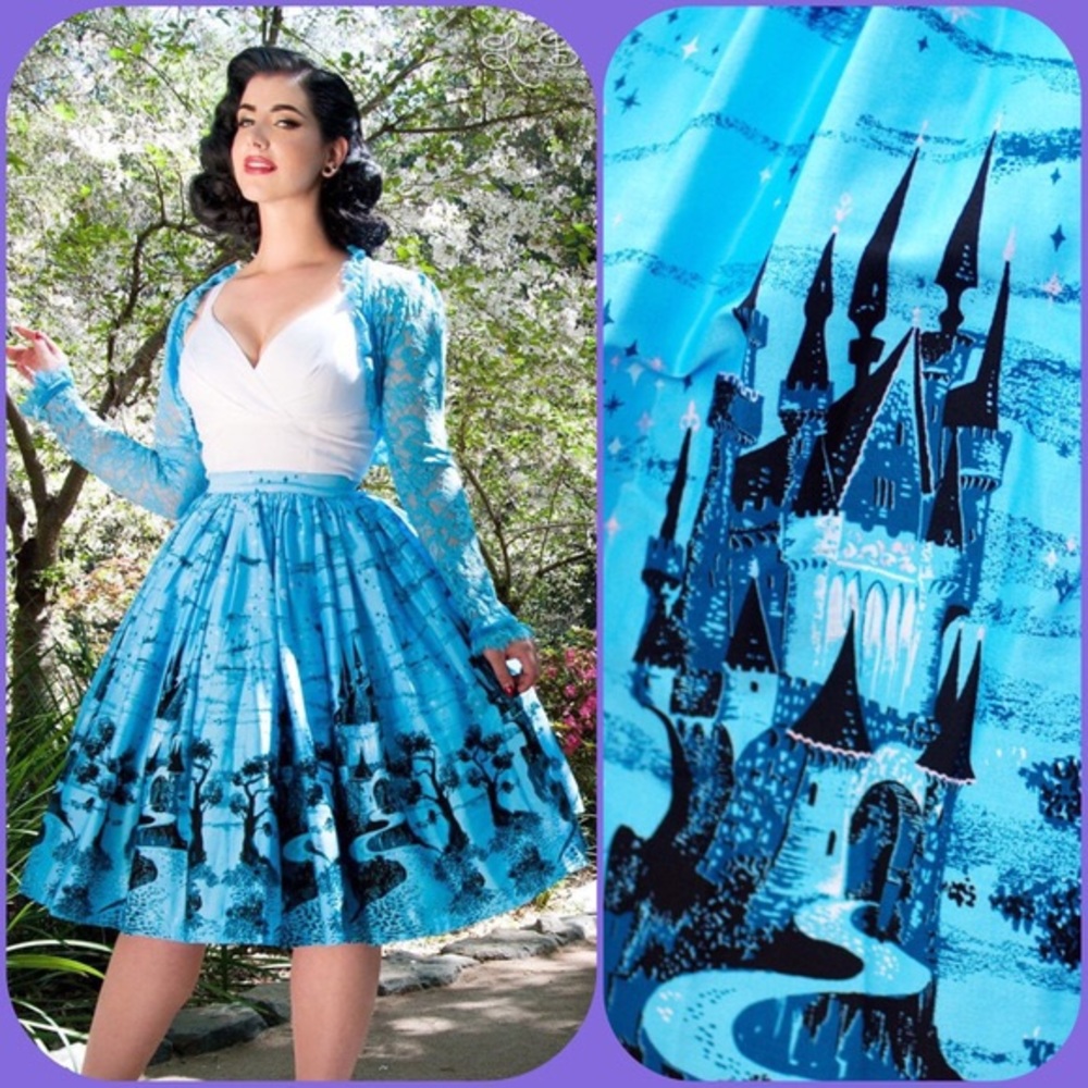 PUG Aurora Jenny Skirt in Blue Castle Print